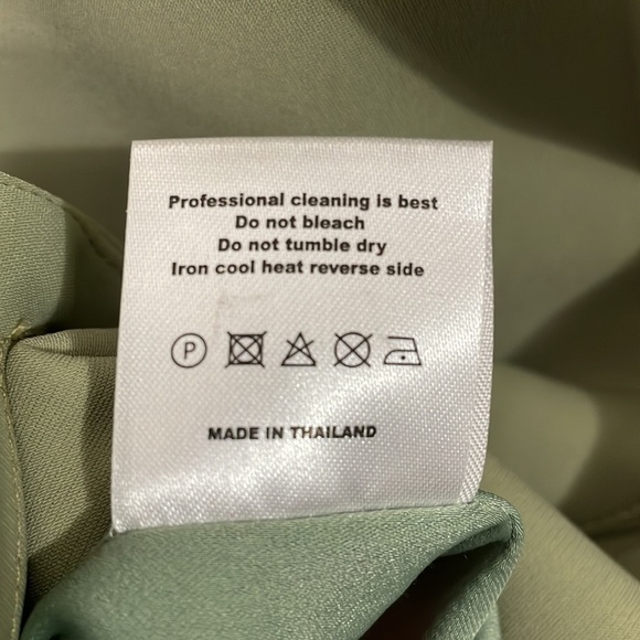 Onarin Matcha Green Structured Silk Satin Blazer Jacket Size L - Picture 7 of 7